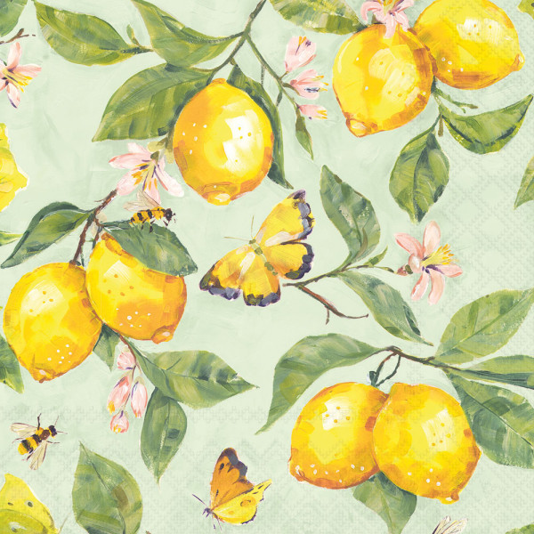 Serviette Fresh lemons green 25x25cm