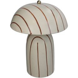 Tisch Lampe Stripes Steingut braun 22x22x28,5cm