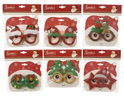 Brille Xmas Plastik 13,5x14x12cm 6fach sort.