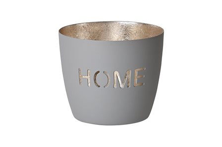 Windlicht Eisen Home H8,5cm, D10cm flannel/gold