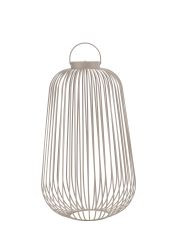LED Laterne Metalll "Lunaro" sand, Größe L: 34,5x34,5x60,5 cm, aufladbar über USB-C-Anschluss, inkl