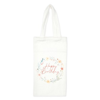 Flaschentasche Happy Birthday natur/multicolor