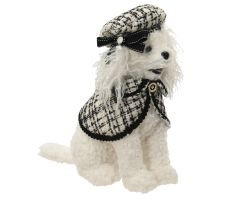 Hund Tweed Kunstfell 22x13x32cm