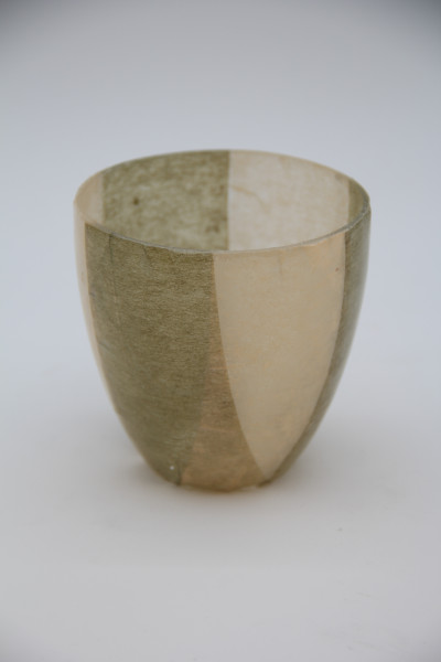 Votiv Glas hellgrün/weiss 8x9x9cm