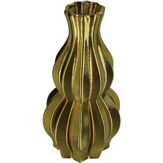 Vase Porzellan gold 15x15x30cm