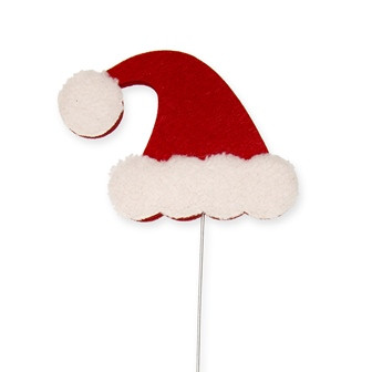 Stecker Weihnachtsmütze Filz rot/weiss