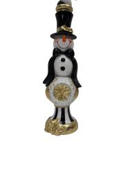 Ständer "Schneemann" 28cm schwarz/gold