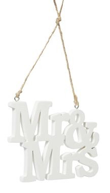Holz Deko Mr. & Mrs. ca. 12 cm