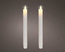 LED Tafelkerze creme 24x2,2cm 2er Set