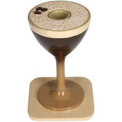Kerzenhalter Espresso Martini Polystone braun 10x10x15cm