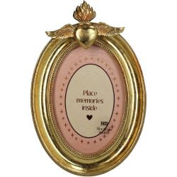 Bilderrahmen Heart Wings Polyresin gold 10x15cm