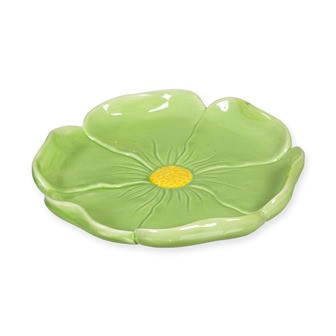 Teller Blüte Porzellan grün/gelb
