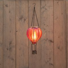 Heißluftballon Solar rosa 20 LED 45x14cm