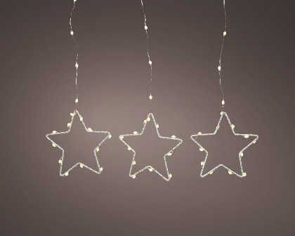 Micro LED Lichtvorhang silber/warmes weiss Twinkle Effekt 8Funkt.Outdoor 0.2x120x120cm 224L