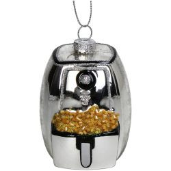 Hänger Glas Airfryer silber 9,3cm