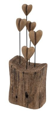 Herz Holzstamm 11x7,5x30cm