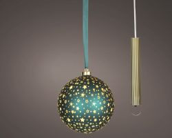 LED Kugel türkis indoor D19cm