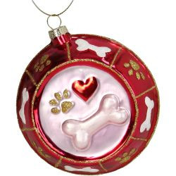 Hänger Glas Hunde pink 10,2cm