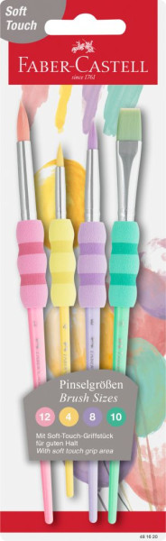 Faber-C. Pinsel 4er Set mit Softgriff Pastell