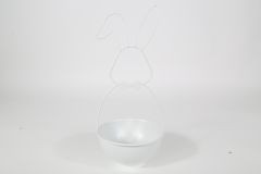 Schale Hase weiß 4,5x14,5x31,5cm