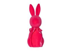 Hase mit Schleife Flock pink 41cm