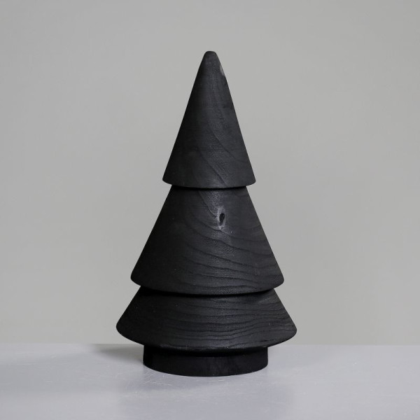 Tannenbaum Holz schwarz 30cm