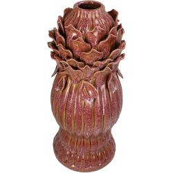 Vase Steingut braun 15x15x36cm