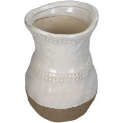 Vase Steingut weiß 14,5x14,5x21cm