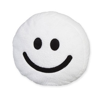 Kissen Smiley weiss Ø 30cm