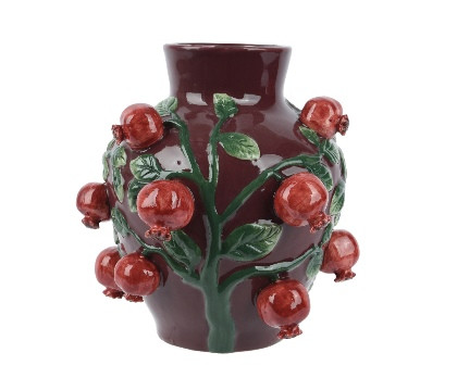 Vase Dolomite maroon 25.4x25x25.9cm