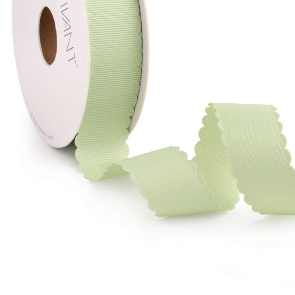 Band SCALLOPED GIGI 25mmx20m helles oliv