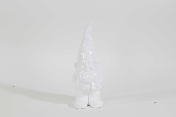 Gartenzwerg Keramik weiss 11,5x10,5x31cm