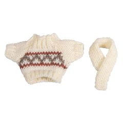 Strickpullover Mini Lasse + Schal 5,5x8,5cm
