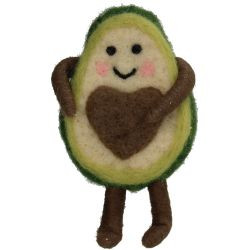Hänger Avocado Herz Filz grün 11cm