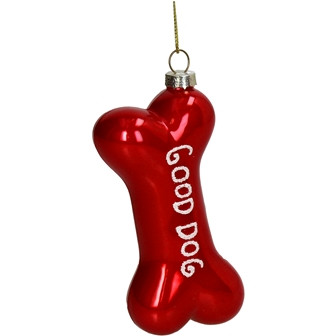 Hänger Good Dog Glas rot 11,5cm