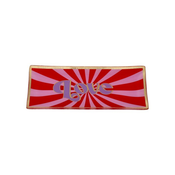 Teller Glas Glas rosa/rot 10x0,8x21cm