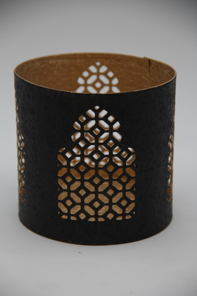 Votiv Metall schwarz/gold 8x8cm