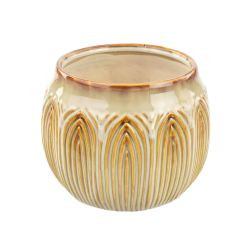 Topf Lotus Steinzeug beige 12,5x16,5cm