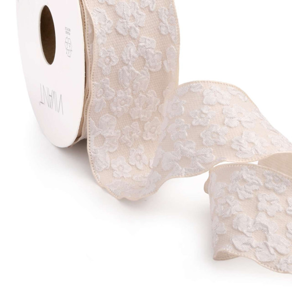 Band BLOOMSY 40mmx10m off white off weiss
