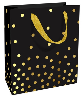 Tasche 18x21x8cm Golden Dots schwarz