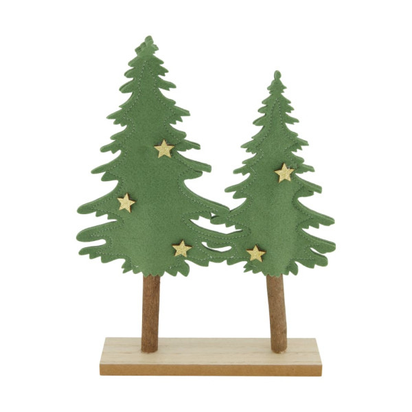 Weihnachtsbaum MED/Fell grün/natur 22.5x5x31.5cm