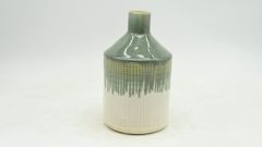 Vase türkis,weiß 10,8x20cm