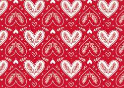 Geschenkpapier 2mx70cm Heartly, red