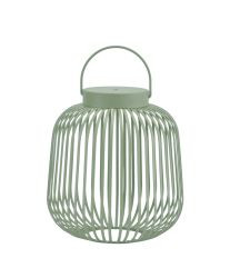 LED Laterne Metalll "Lunaro" grün, Größe S: 23x23x24 cm, aufladbar über USB-C-Anschluss, inkl. Lade