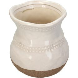 Vase Steingut weiß 16,5x16,5x16cm