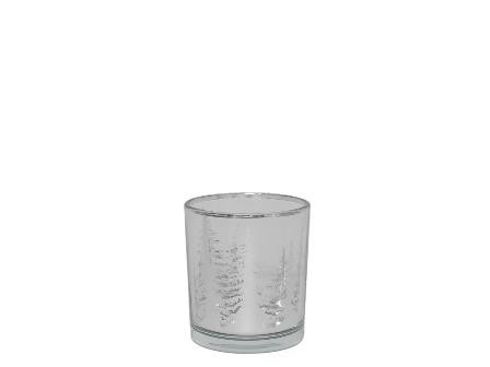 Windlicht Glas klar silber 7,3x8cm