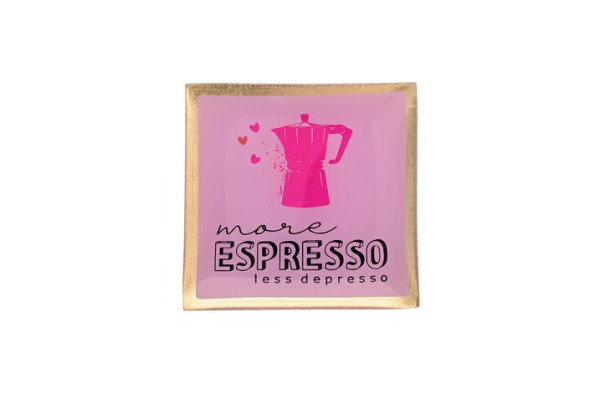 Teller More Espresso Glas rosa 10x0,8x10cm