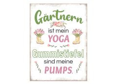 Schild Gärtnern Metall weiß