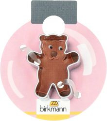 Mini-Ausstechform Teddybär 27cm Edelstahl auf Cardbord