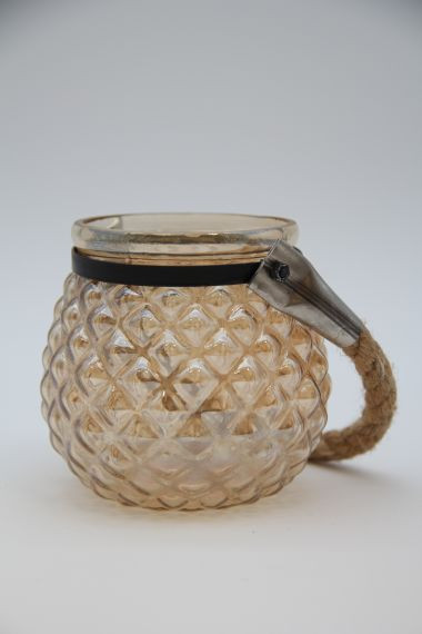 Windlicht Glas gold glanz 9x9cm